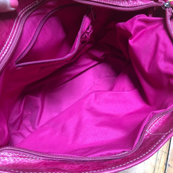 Claudia Firenze Italian leather handbag, Pink, White & Yellow - Picture 7 of 8